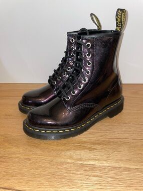 Dr. Martens 1460 Sparkle Purple Lace-Up Combat Boots
